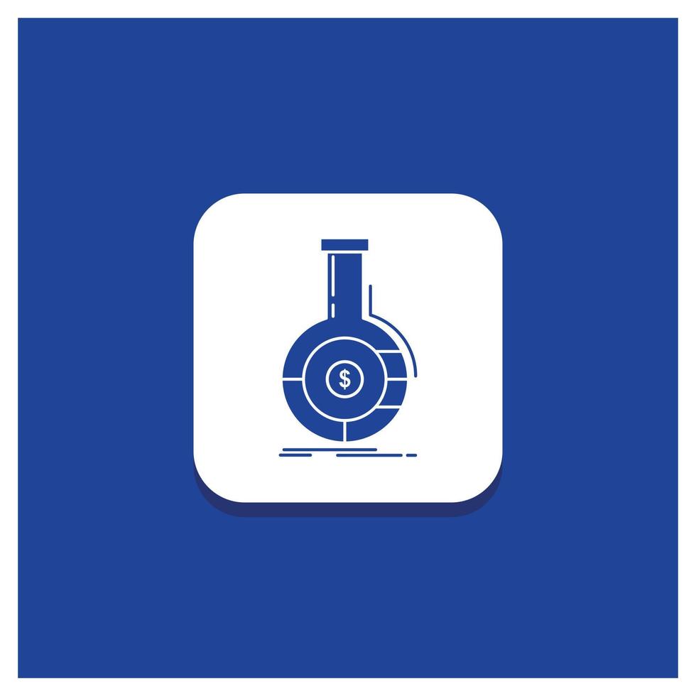 blauw ronde knop voor analyse. analyses. bankieren. bedrijf. financieel glyph icoon vector