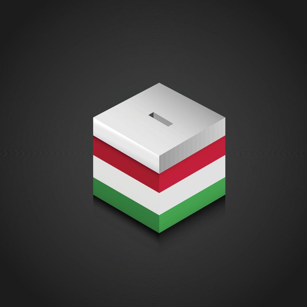 Hongarije vlag gedrukt Aan stemmen doos vector