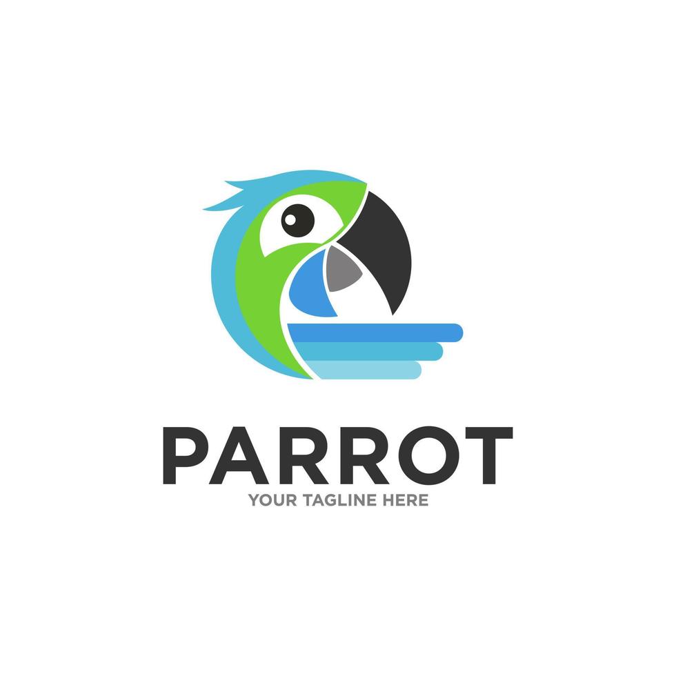 papegaai logo ontwerp vector sjabloon