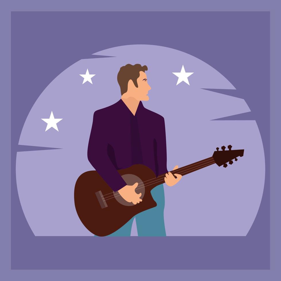 Mens spelen gitaar karakter illustratie vector