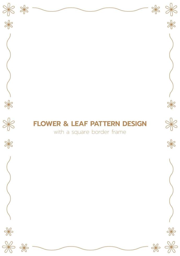 blad en bloem patroon ontwerp met een rechthoek grens kader vector