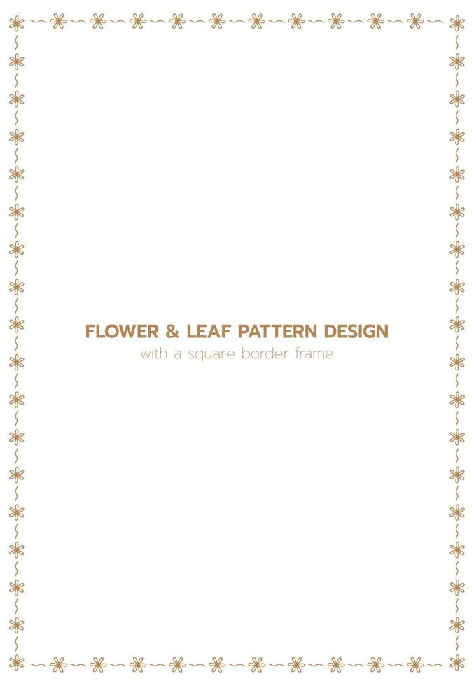 blad en bloem patroon ontwerp met een rechthoek grens kader vector