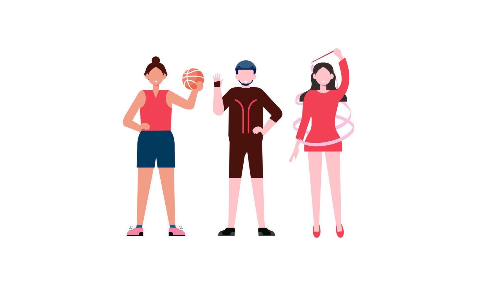 zomer sport- van divers atleten vector illustratie