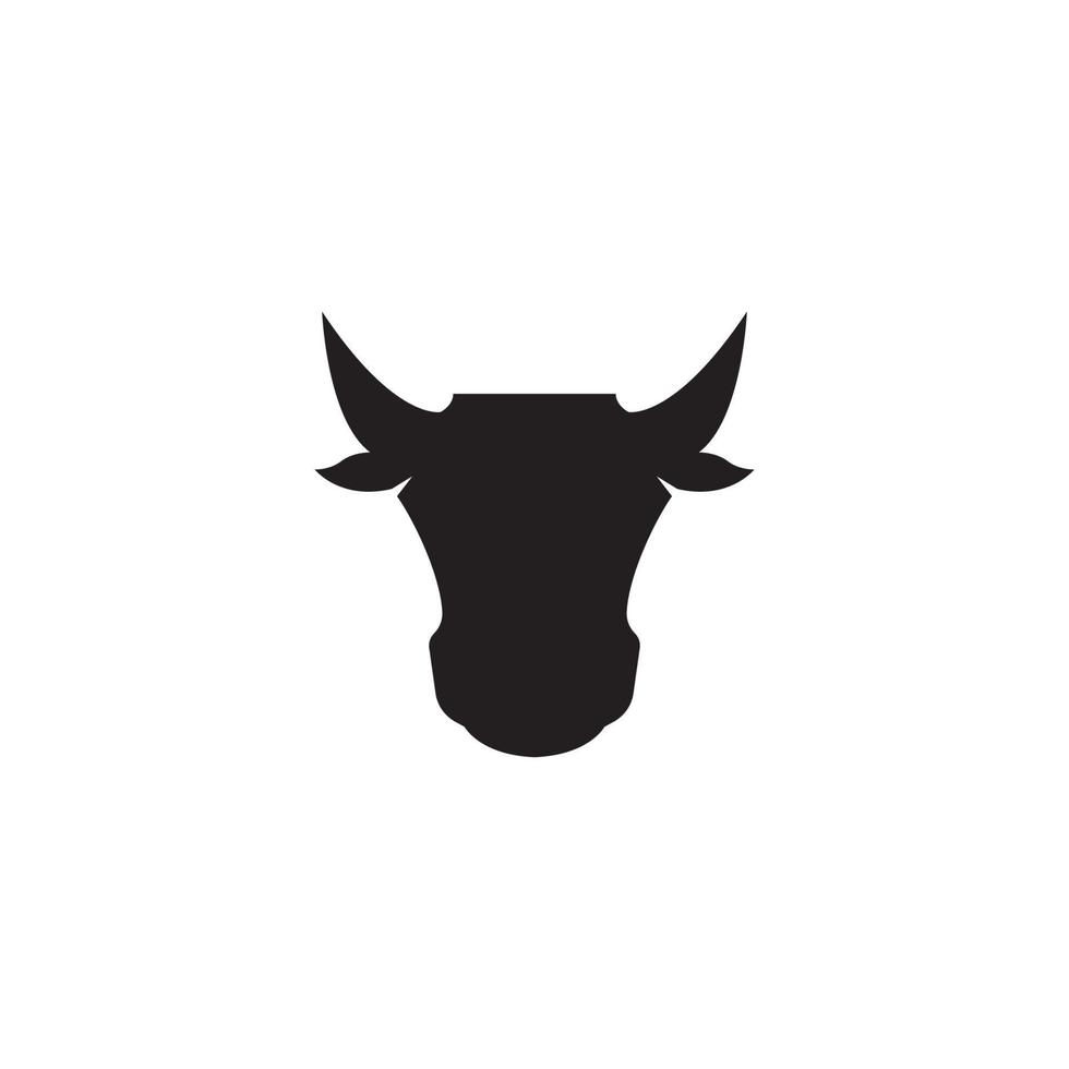 koe en stier hoofd icoon illustratie vector