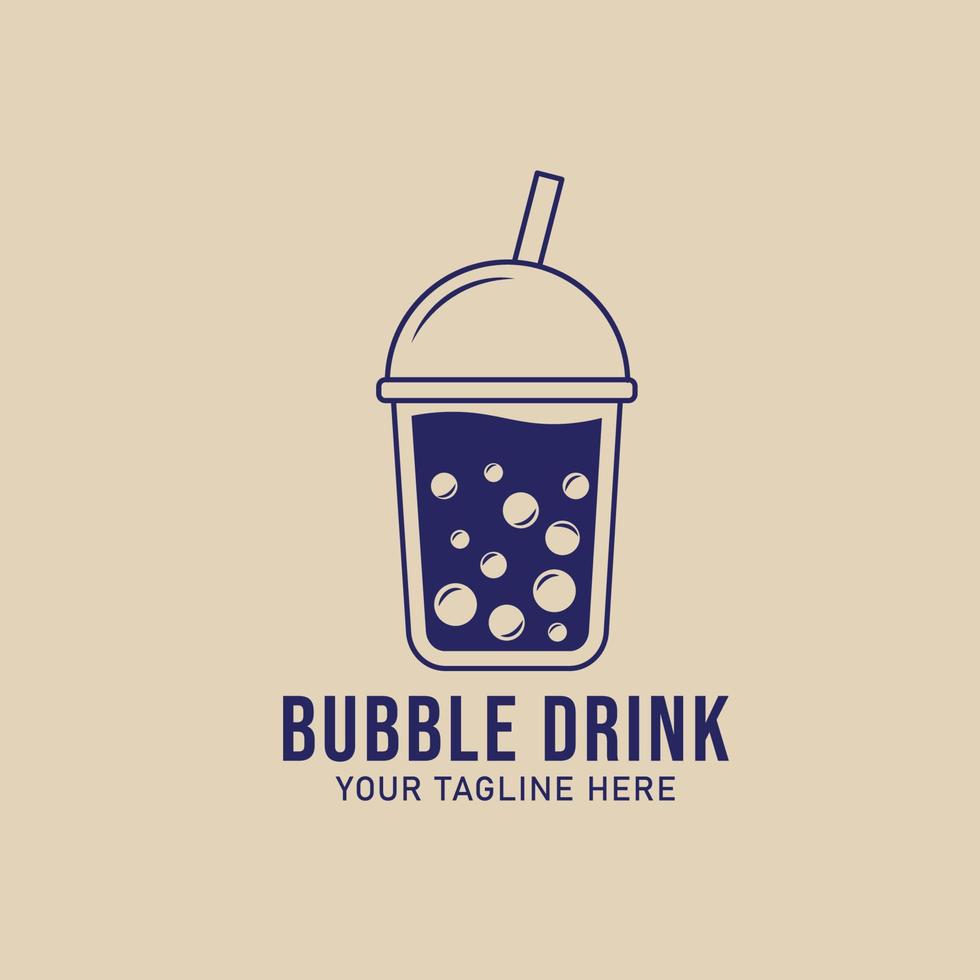 bubbel drinken lijn kunst logo, icoon en symbool, vector illustratie ontwerp