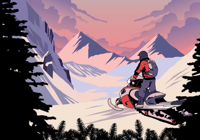 Sneeuwscooter Winter Sport vector