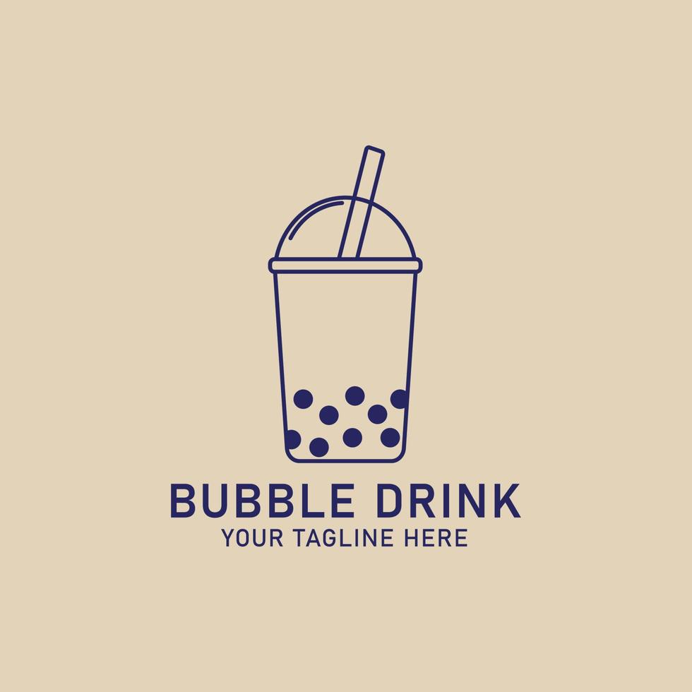 bubbel drinken lijn kunst logo, icoon en symbool, vector illustratie ontwerp