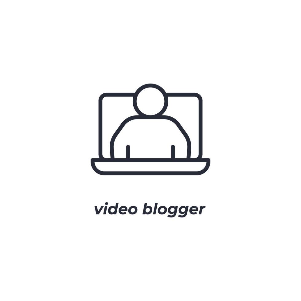 vector teken video blogger symbool is geïsoleerd Aan een wit achtergrond. icoon kleur bewerkbaar.