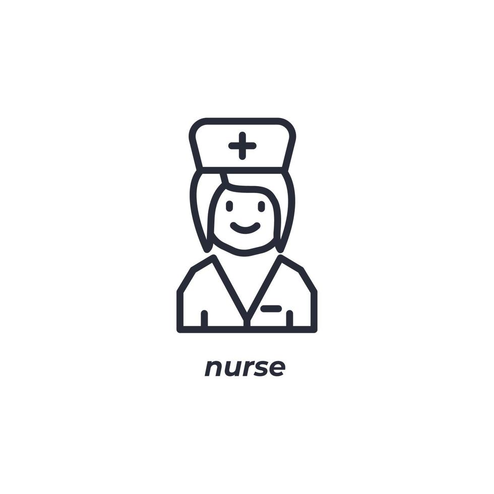 vector teken verpleegster symbool is geïsoleerd Aan een wit achtergrond. icoon kleur bewerkbaar.