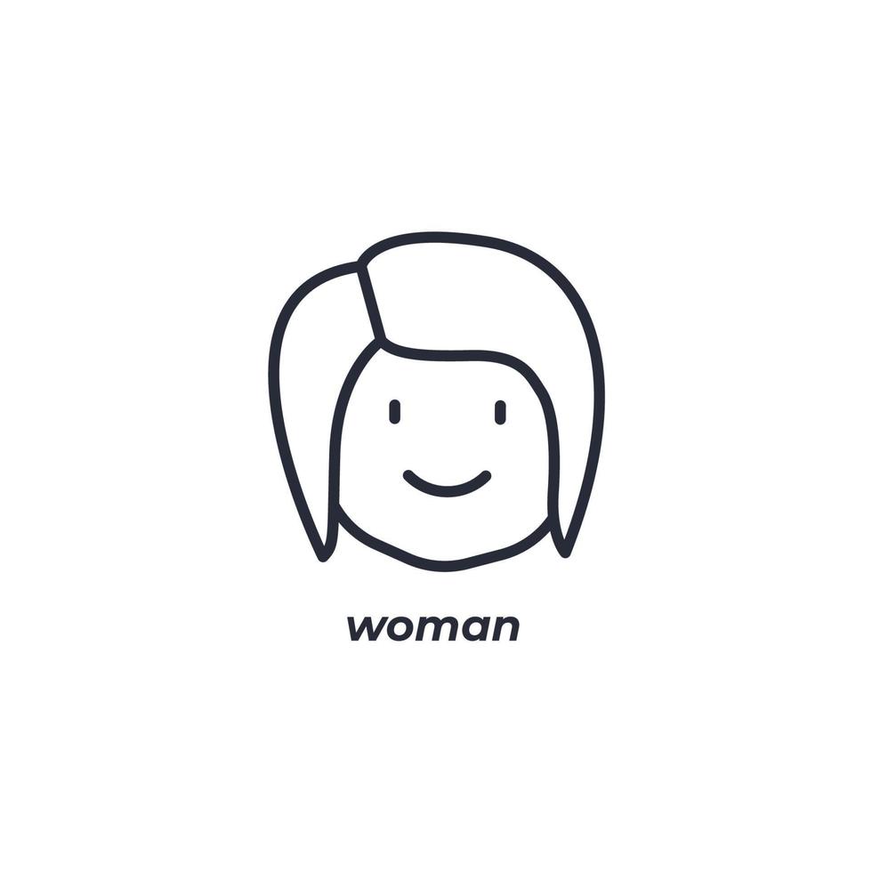 vector teken vrouw symbool is geïsoleerd Aan een wit achtergrond. icoon kleur bewerkbaar.