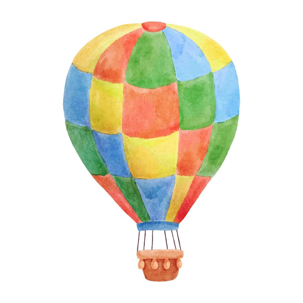 waterverf illustratie heet lucht ballon geïsoleerd Aan wit achtergrond. vector