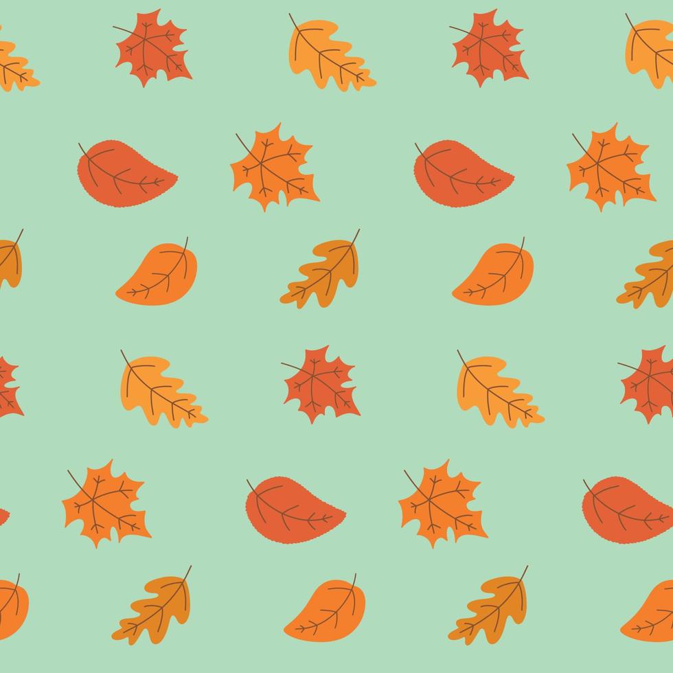 naadloos herfst patroon met vallend bladeren. veelkleurig esdoorn- en eik bladeren. kleurrijk vector kunst ontwerp. abstract natuur achtergrond.