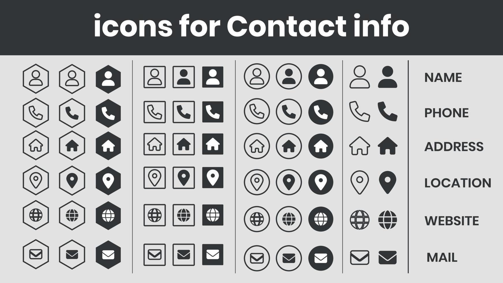 pictogrammen reeks voor contact info vector