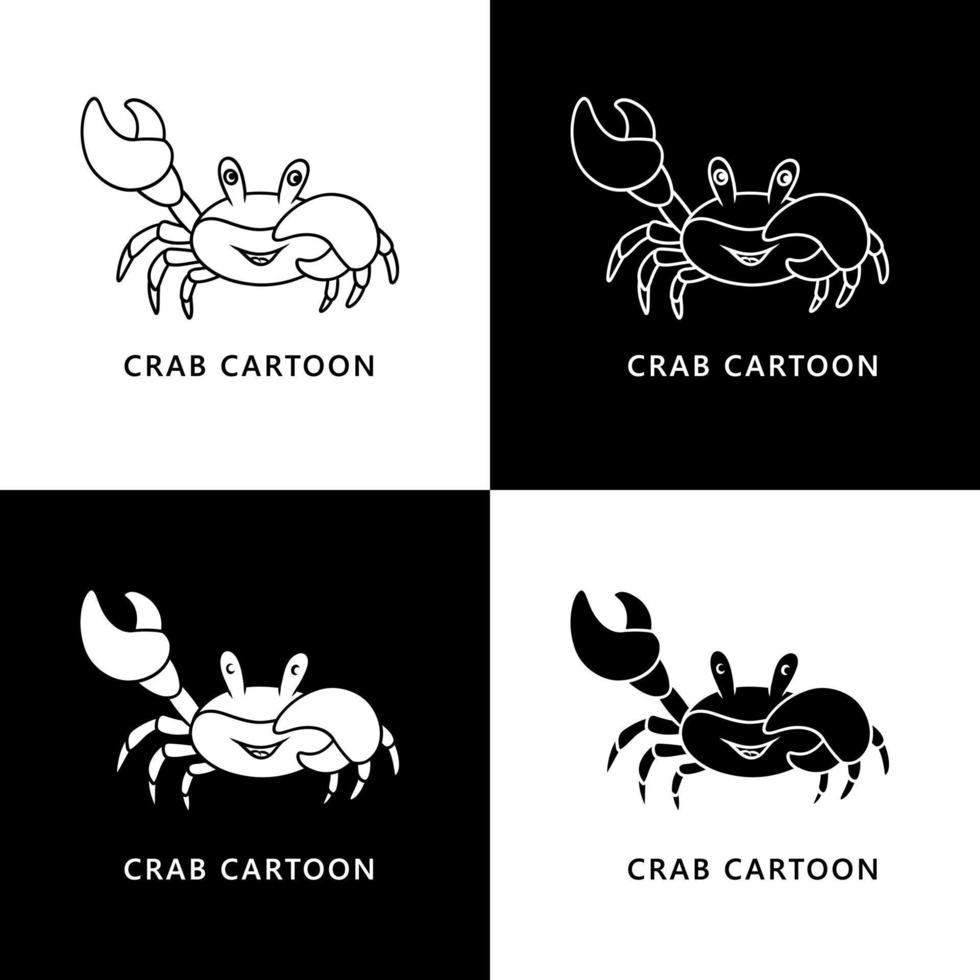 krab tekenfilm vector. zeevruchten mascotte logo. oceaan dier icoon karakter vector