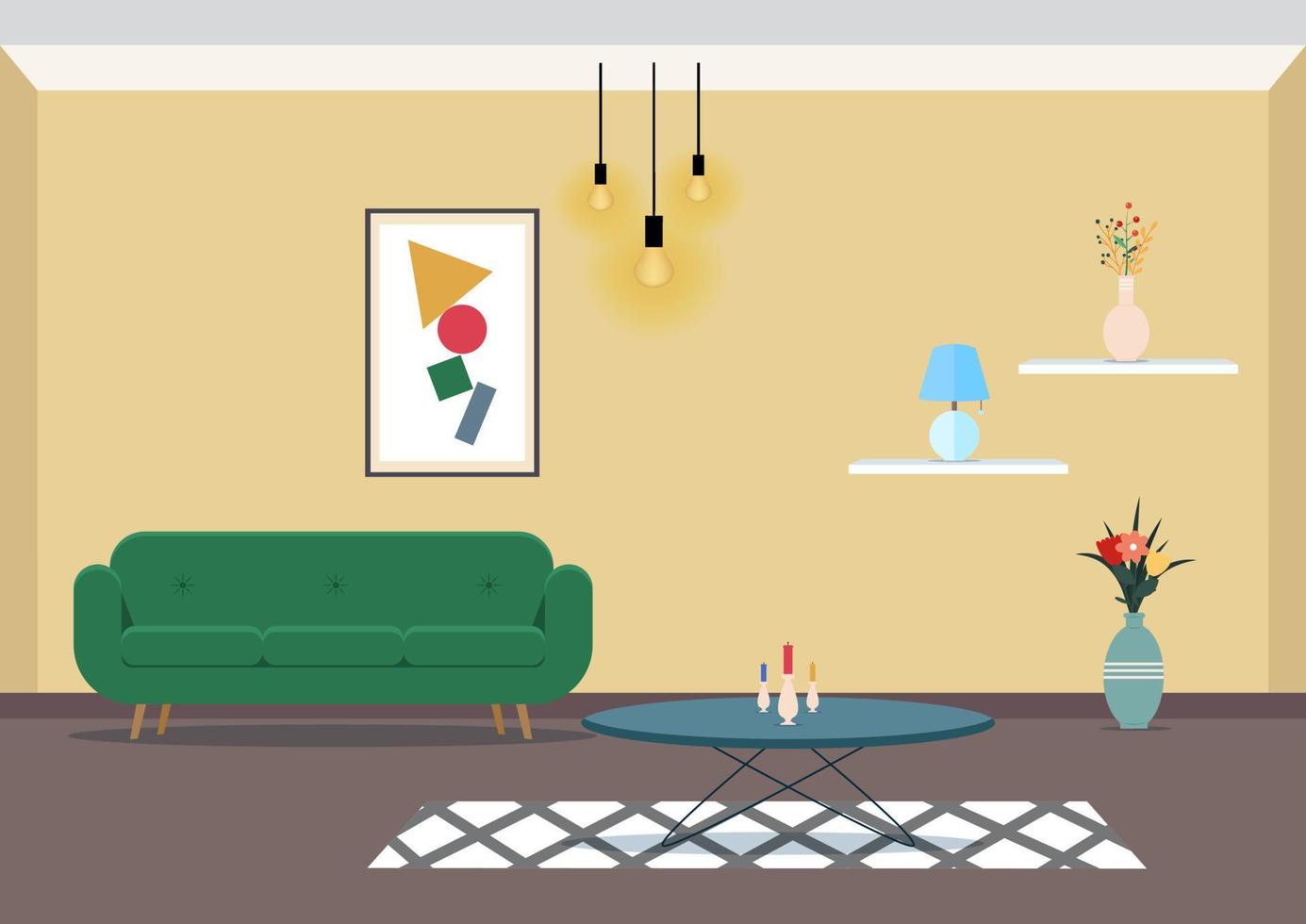 modern leven kamer interieur ontwerp vector