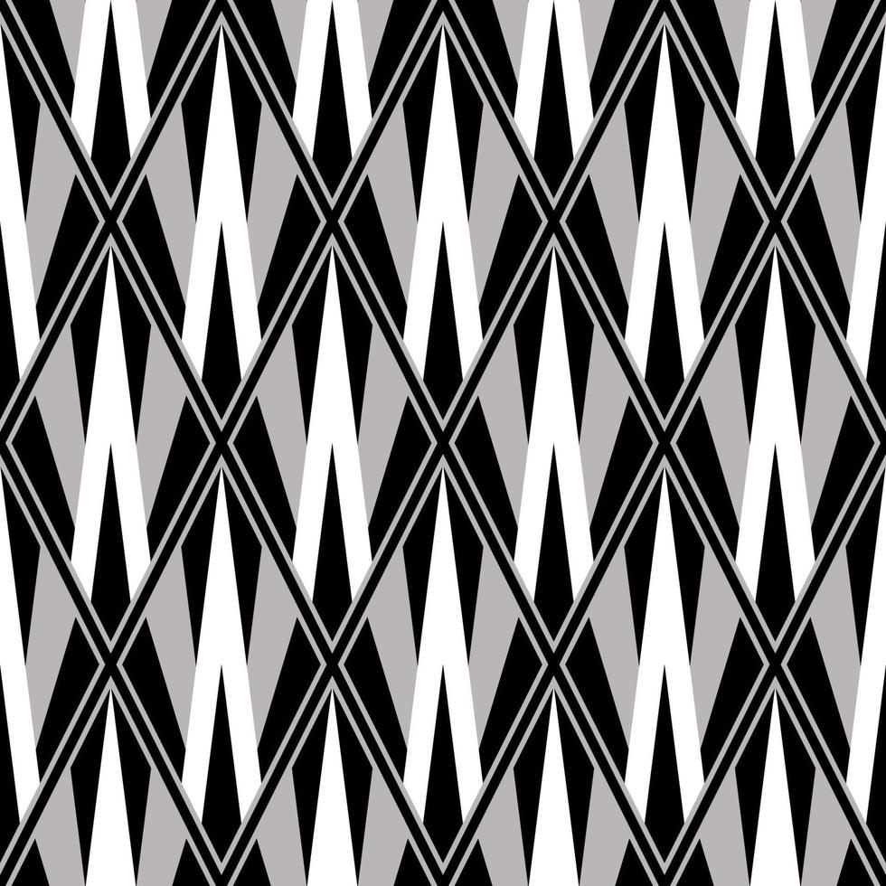 meetkundig monochroom grijs patroon. abstract monochroom grijs meetkundig diamant vorm naadloos patroon achtergrond. gebruik voor kleding stof, textiel, interieur decoratie elementen, bekleding, inpakken. vector