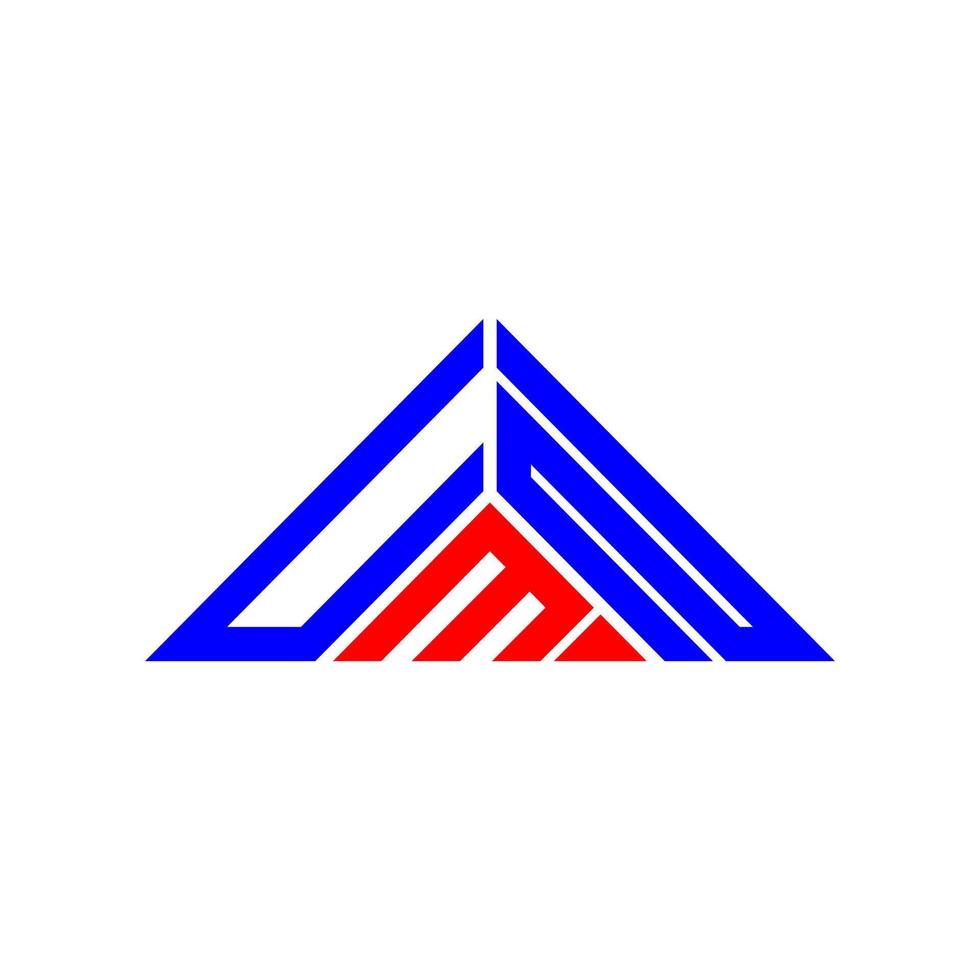 umn brief logo creatief ontwerp met vector grafisch, umn gemakkelijk en modern logo in driehoek vorm geven aan.
