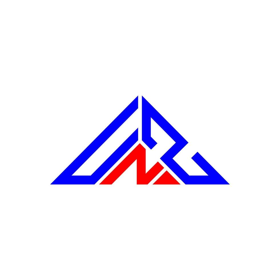unz brief logo creatief ontwerp met vector grafisch, unz gemakkelijk en modern logo in driehoek vorm geven aan.