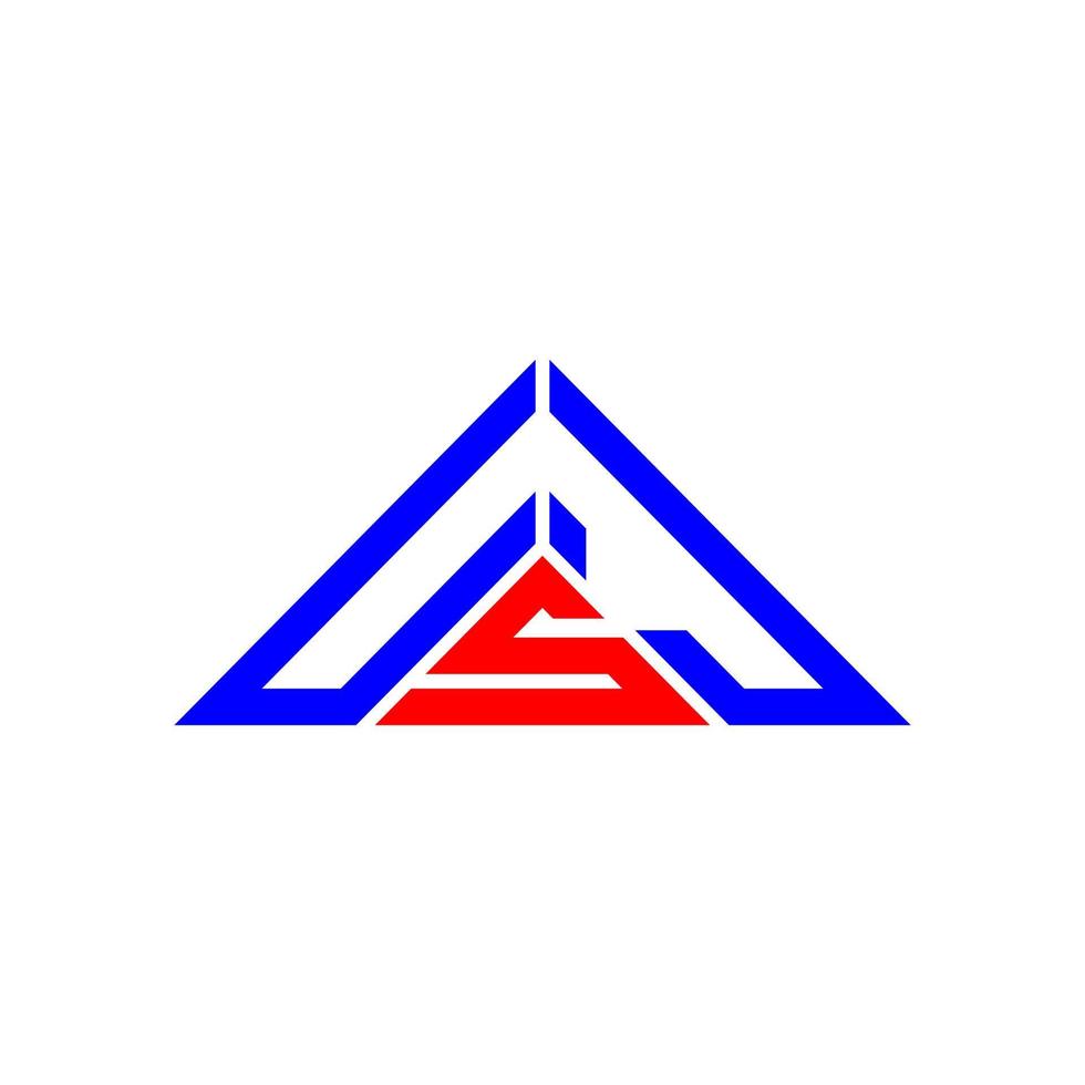 usj brief logo creatief ontwerp met vector grafisch, usj gemakkelijk en modern logo in driehoek vorm geven aan.
