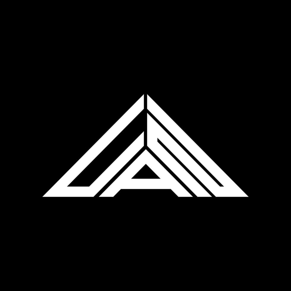 uan brief logo creatief ontwerp met vector grafisch, uan gemakkelijk en modern logo in driehoek vorm geven aan.