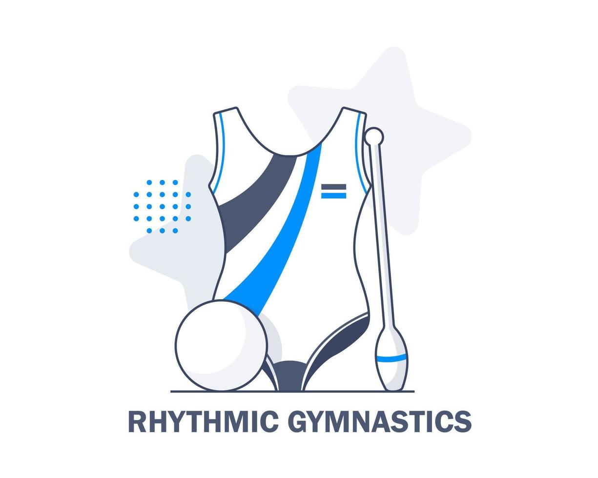 gymnastiek kleding en uitrusting, plat ontwerp icoon vector illustratie