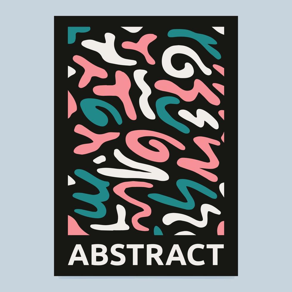 abstract poster met hand- trek krabbels en krabbels. vector