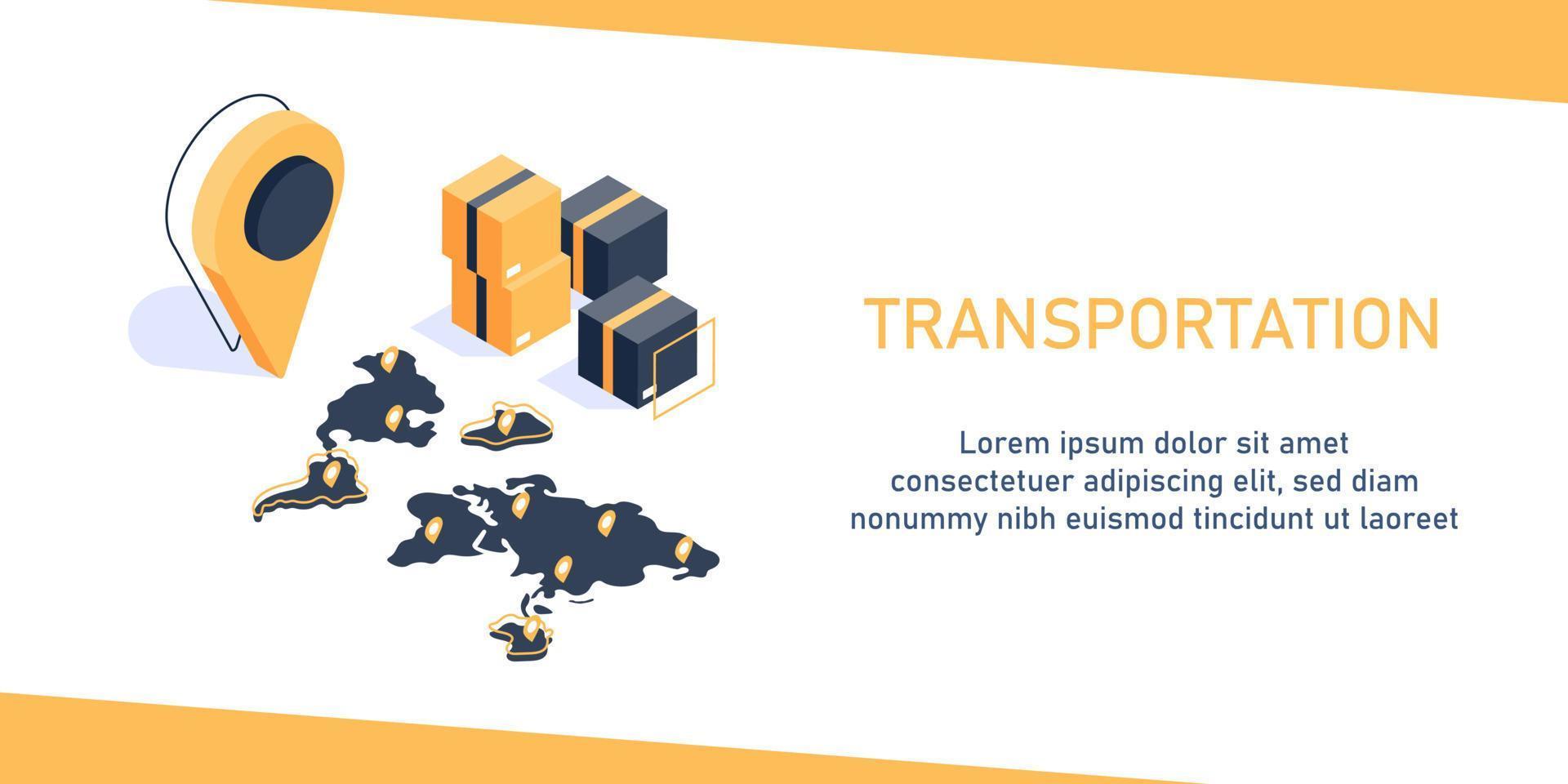 globaal logistiek netwerk isometrisch, vervoer maritiem Verzending op tijd bezorging, zakelijk logistiek service, plat ontwerp icoon vector illustratie