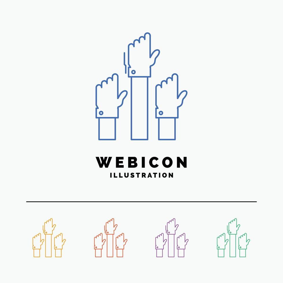 aspiratie. bedrijf. wens. medewerker. bedoeling 5 kleur lijn web icoon sjabloon geïsoleerd Aan wit. vector illustratie