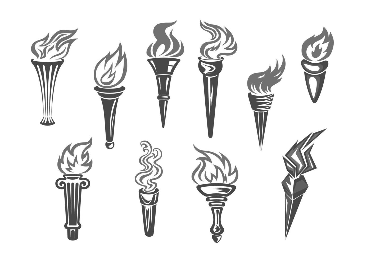 oplympisch spellen vlam vector geïsoleerd pictogrammen reeks