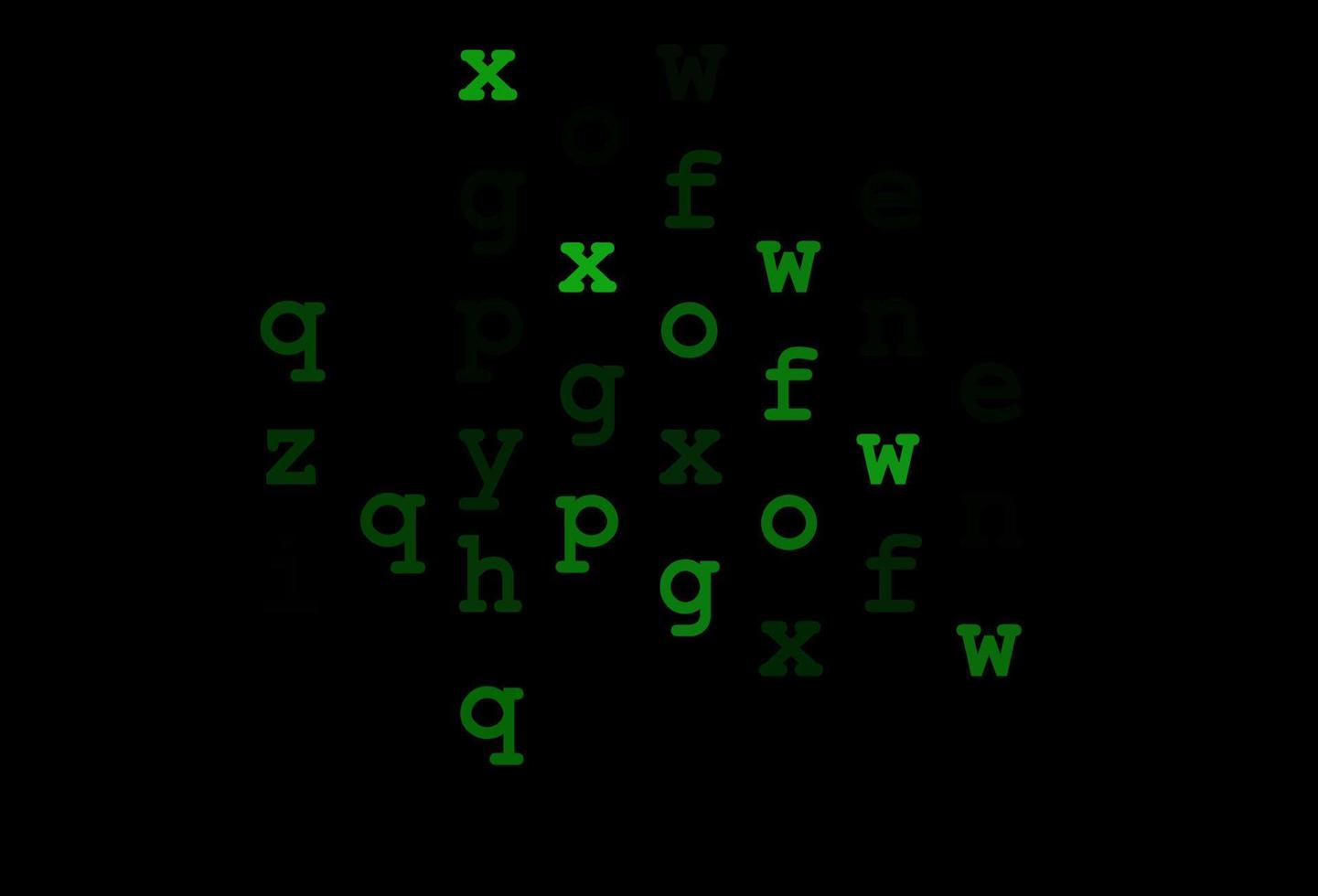 donkergroene vectordekking met Engelse symbolen. vector