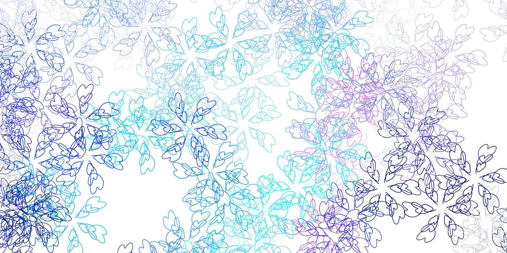 lichtroze, blauwe vector abstracte textuur met bladeren.
