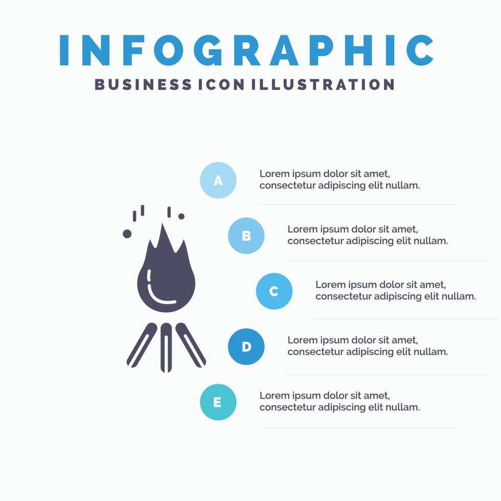 brand. vlam. vreugdevuur. camping. kamp infographics sjabloon voor website en presentatie. glyph grijs icoon met blauw infographic stijl vector illustratie.