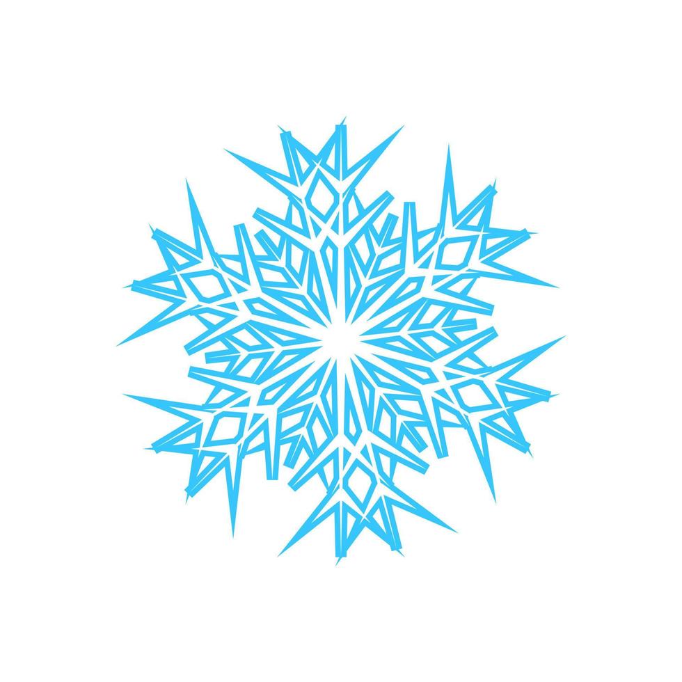 gemakkelijk sneeuwvlok gemaakt van blauw lijnen. feestelijk decoratie voor nieuw jaar en kerstmis, symbool van winter, element voor ontwerp. vector illustratie