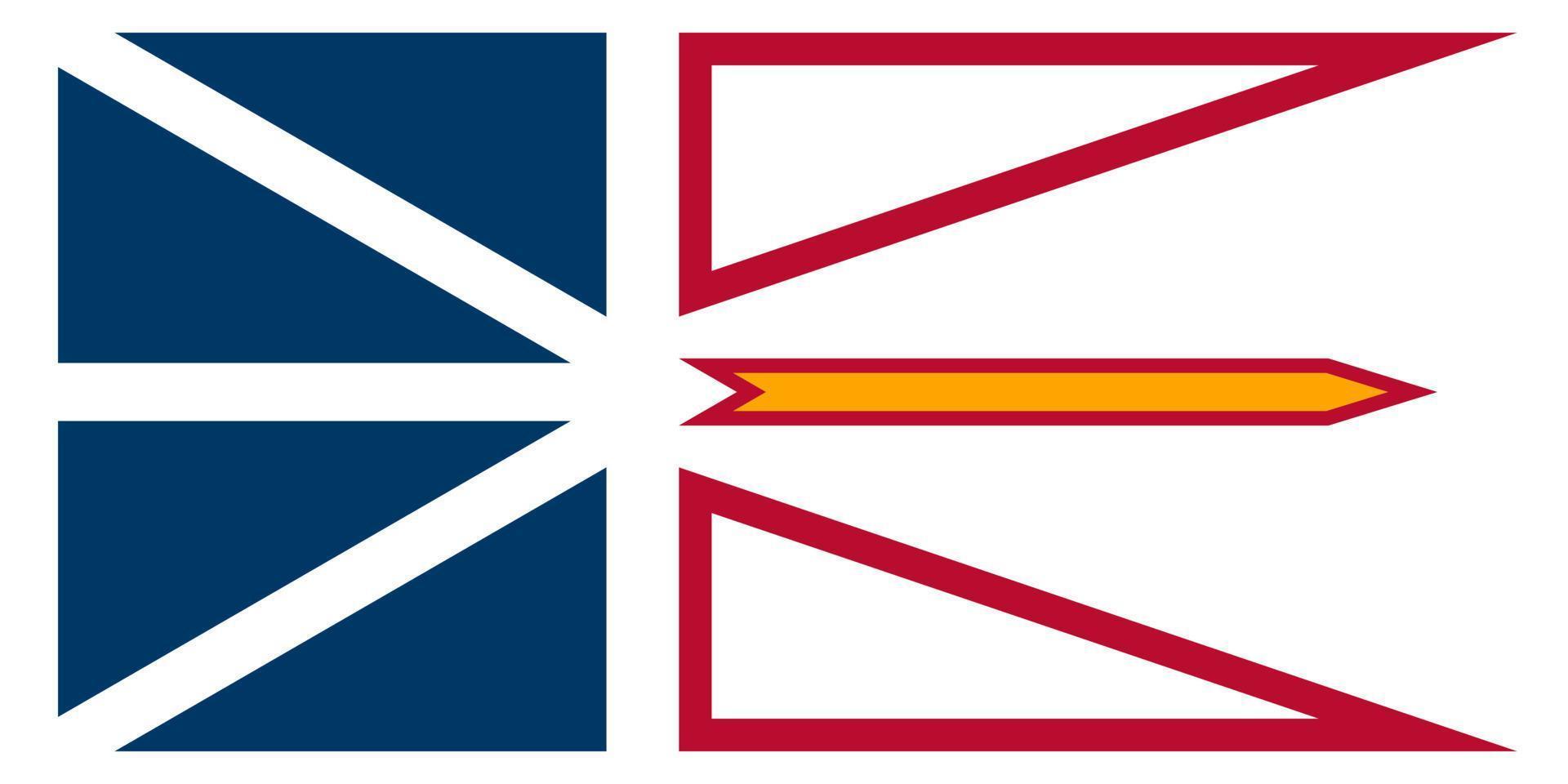 Newfoundland en labrador vlag, provincie van Canada. vector illustratie.