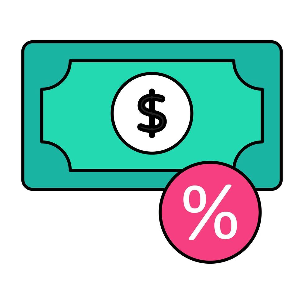 een icoon ontwerp van geld korting vector