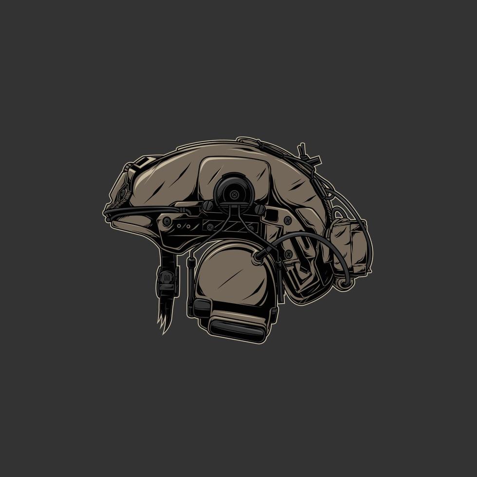 tactisch helm kant geconfronteerd in de donker grijs vector