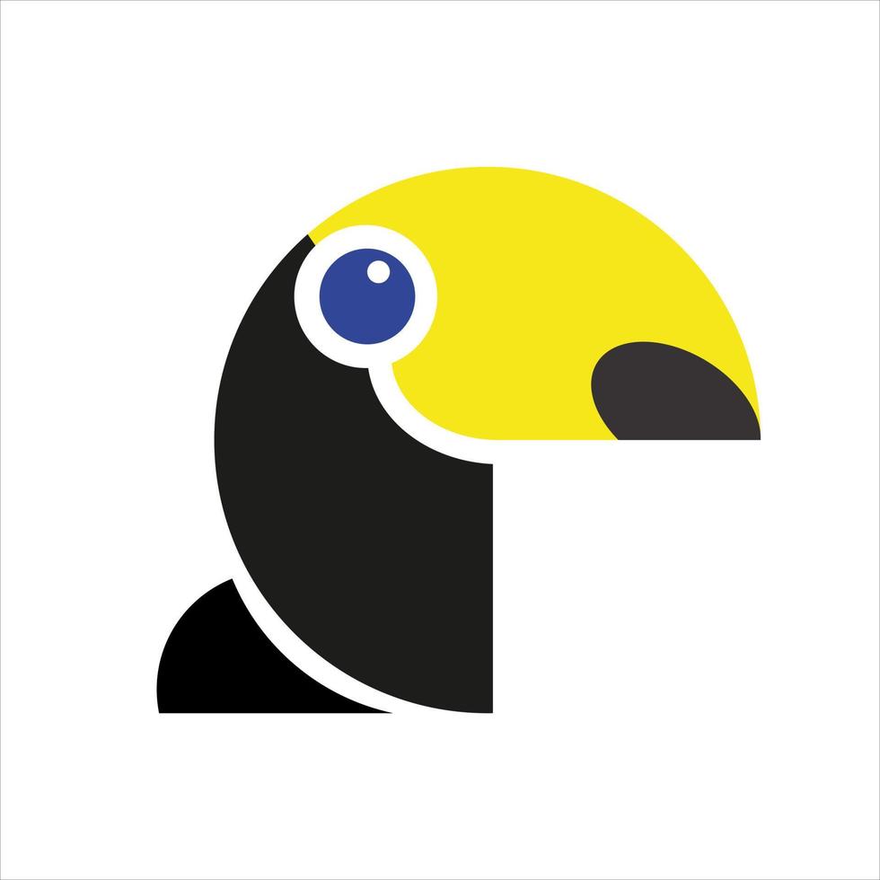 tukan meetkundig logo. tukan Aan een wit achtergrond. tropisch vogel meetkundig logo. vector voorraad illustratie.