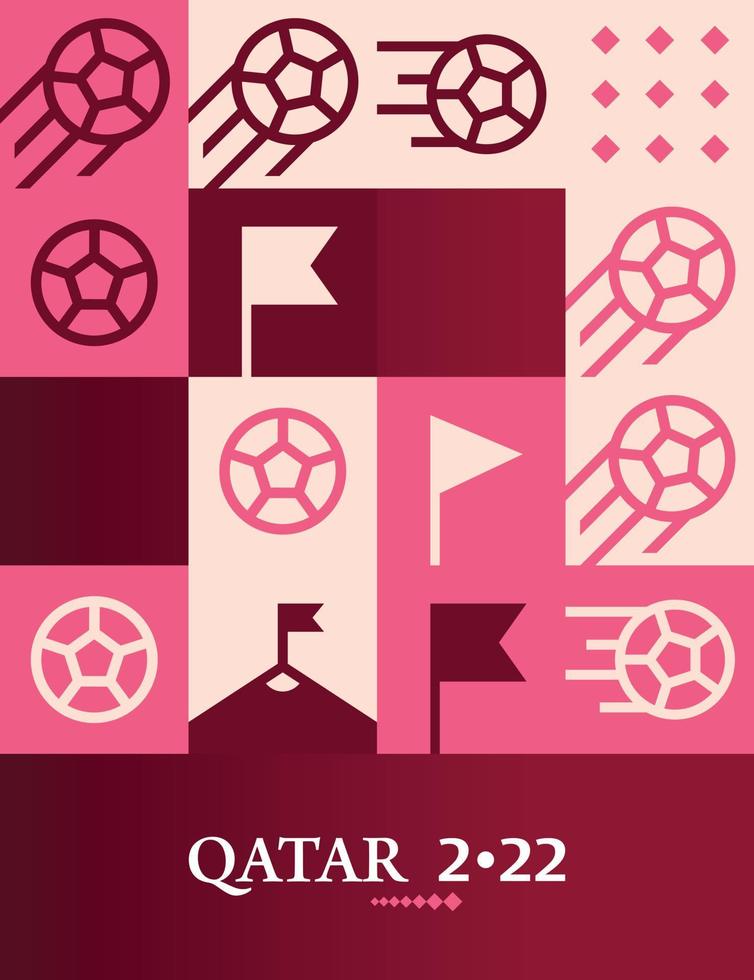 meetkundig poster Amerikaans voetbal doha qatar 2022 creatief. voetbal web folder sjabloon achtergrond vector