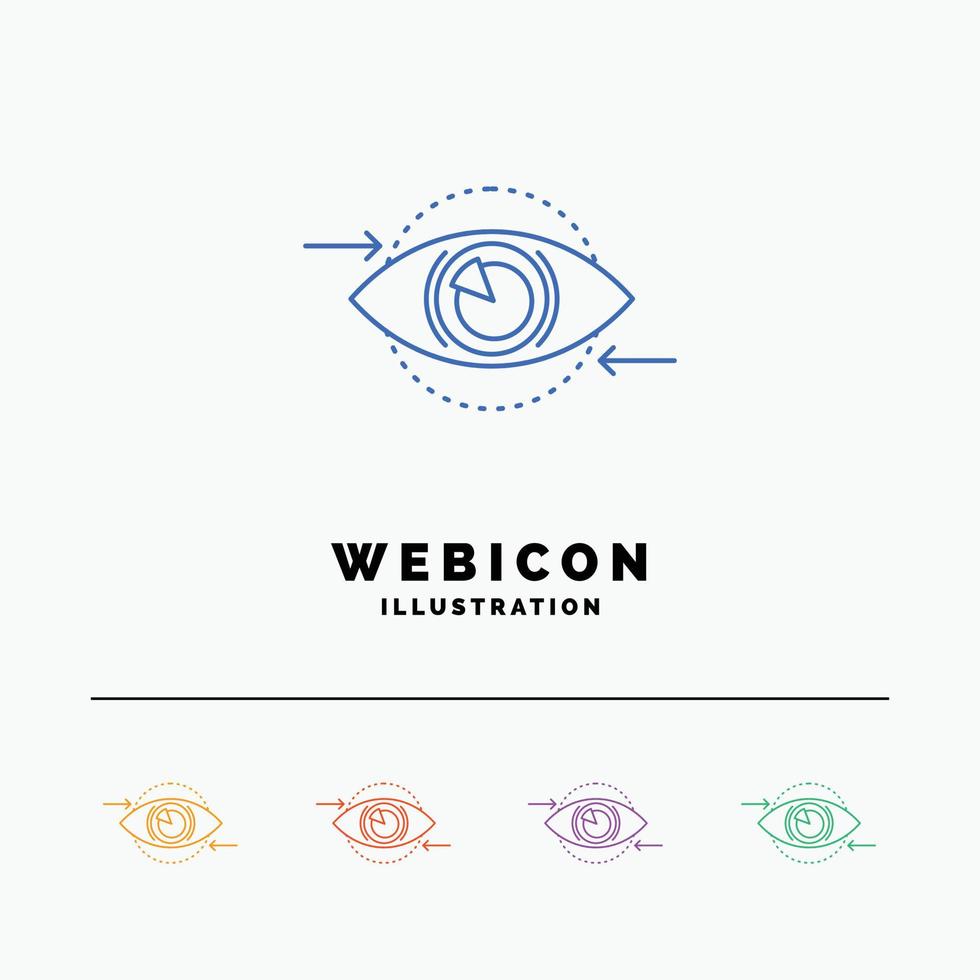 bedrijf. oog. marketing. visie. plan 5 kleur lijn web icoon sjabloon geïsoleerd Aan wit. vector illustratie