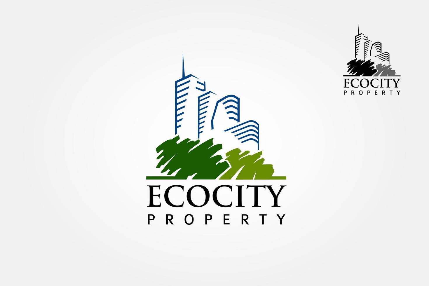 eco stad eigendom vector logo sjabloon. zijn mooi zo voor symboliseren een eigendom of behuizing bedrijf. vector logo illustratie.
