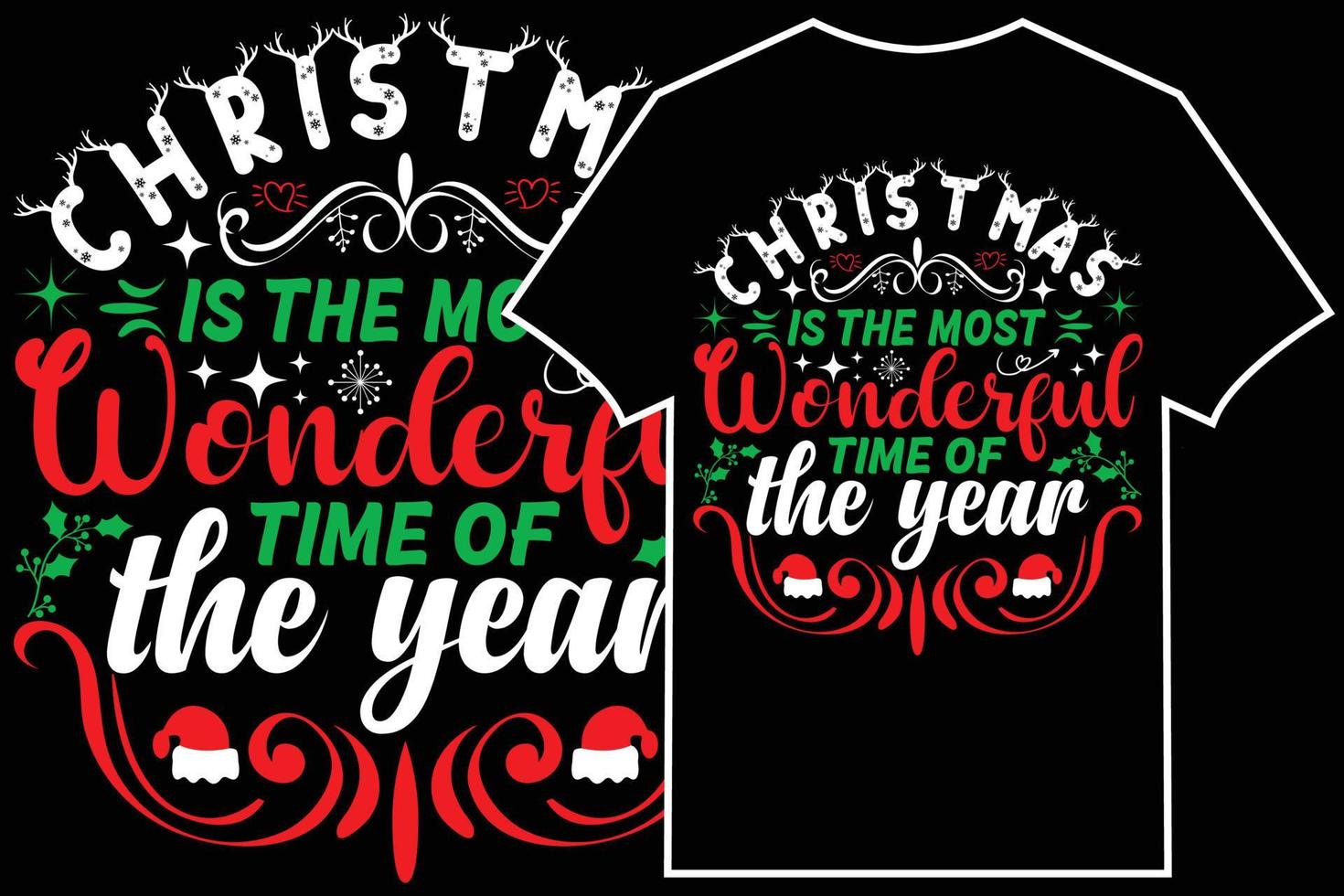 Kerstmis typografisch t-shirt ontwerp vector. vector