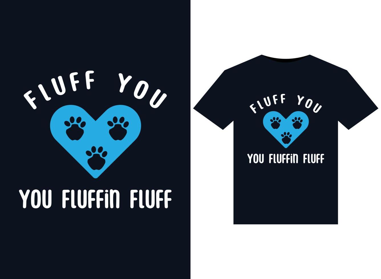 pluis u u fluffin pluis illustraties voor drukklare t-shirts ontwerp vector