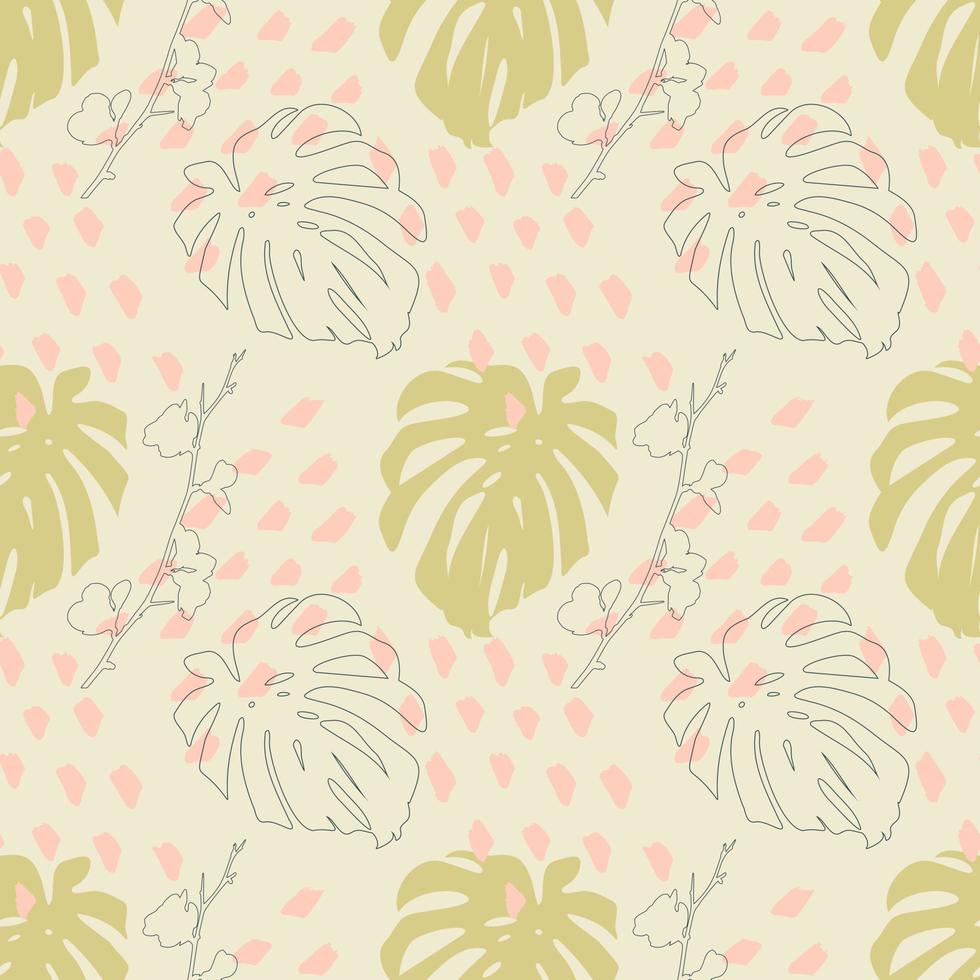 monstera patroon keerkring abstract , pastel kleuren. vector