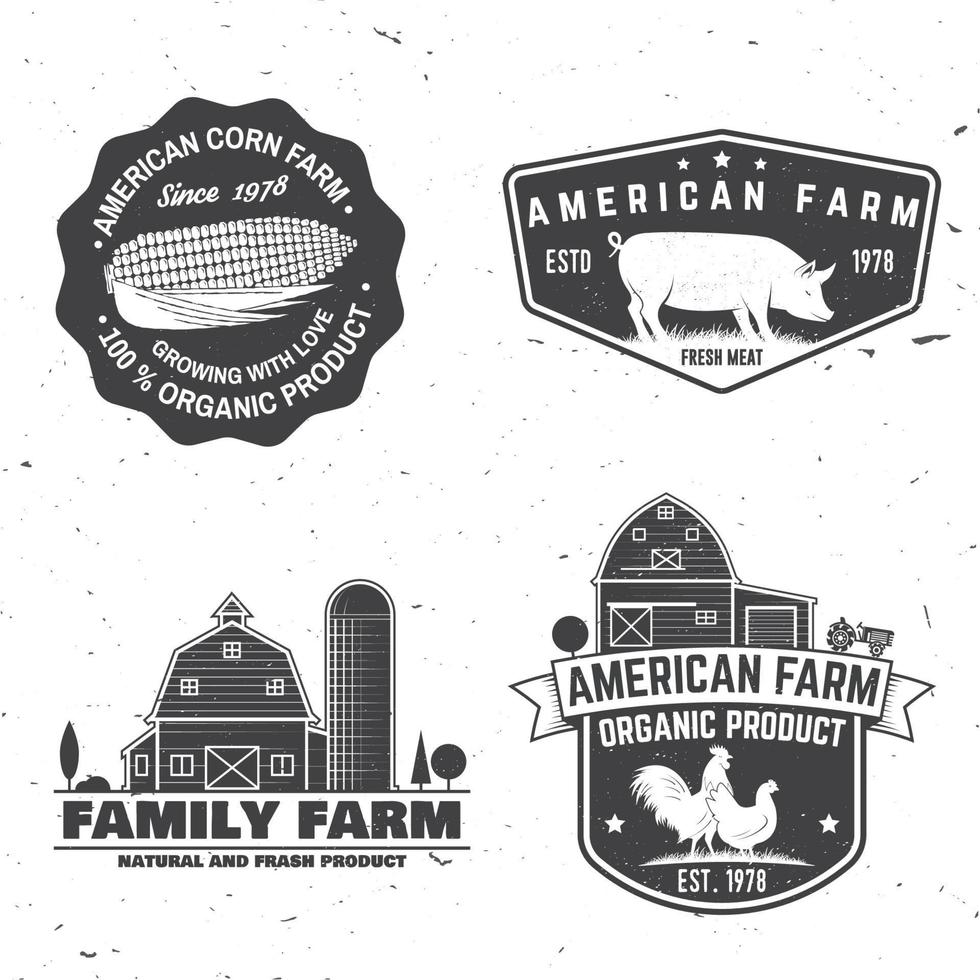 Amerikaans boerderij insigne of label. vector illustratie.