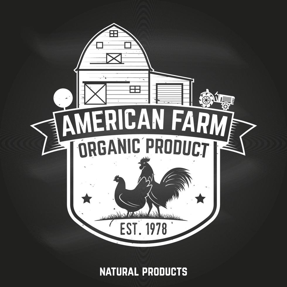 Amerikaans boerderij insigne of label. vector illustratie.