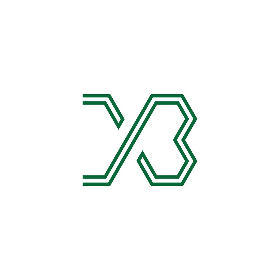 letter xb eenvoudige overlappende lijn symbool logo vector