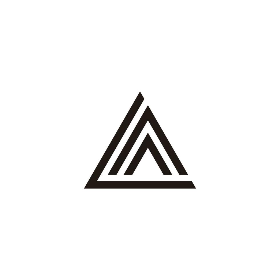 brief la strepen meetkundig lijn driehoek logo vector
