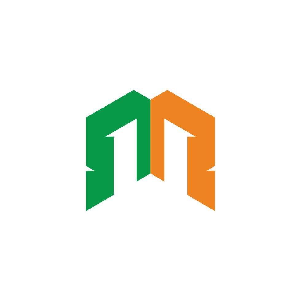 brief nm kleurrijk gemakkelijk meetkundig ontwerp logo vector