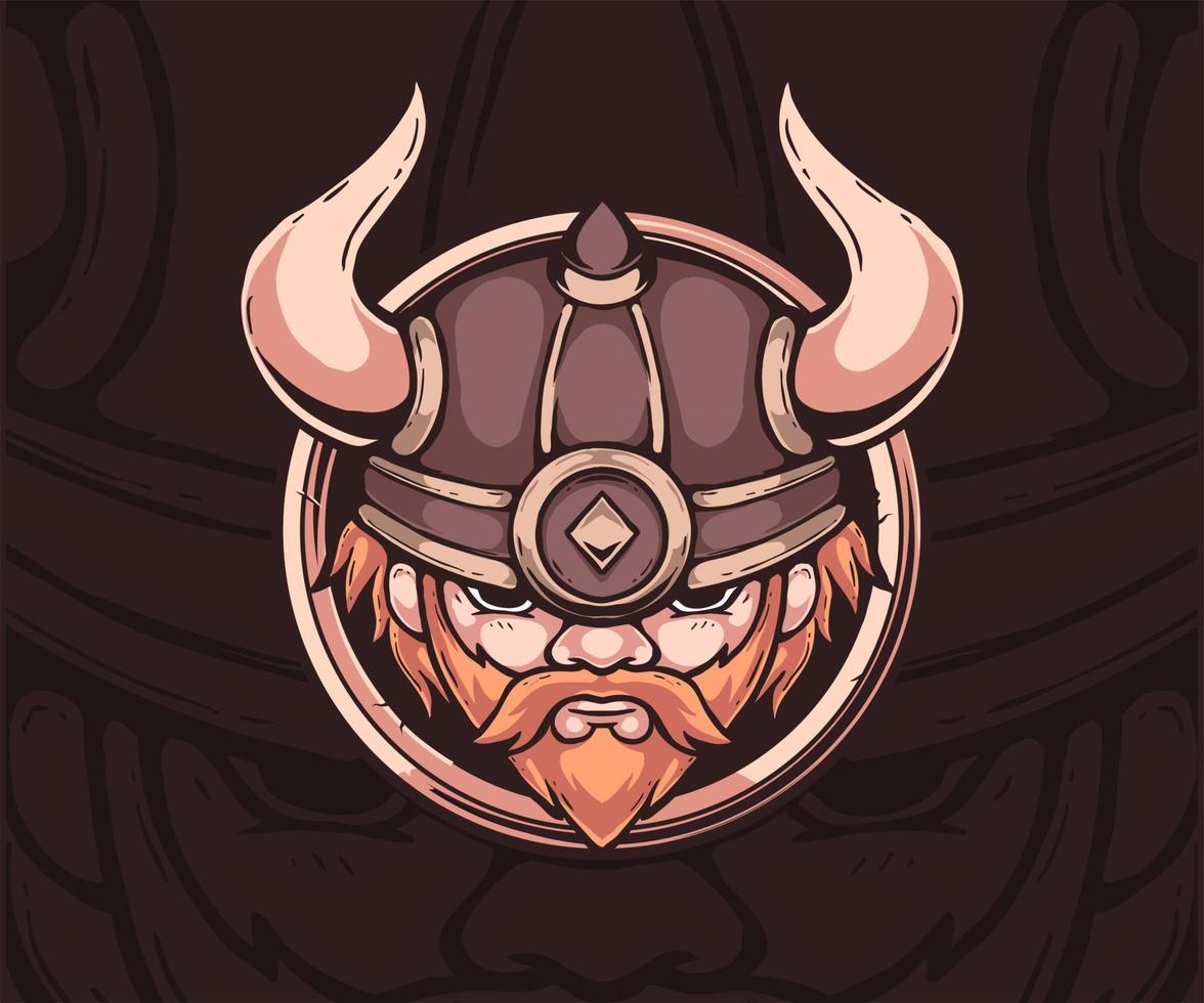 vector illustratie van god Odin viking met helm, schild Aan de wit achtergrond.