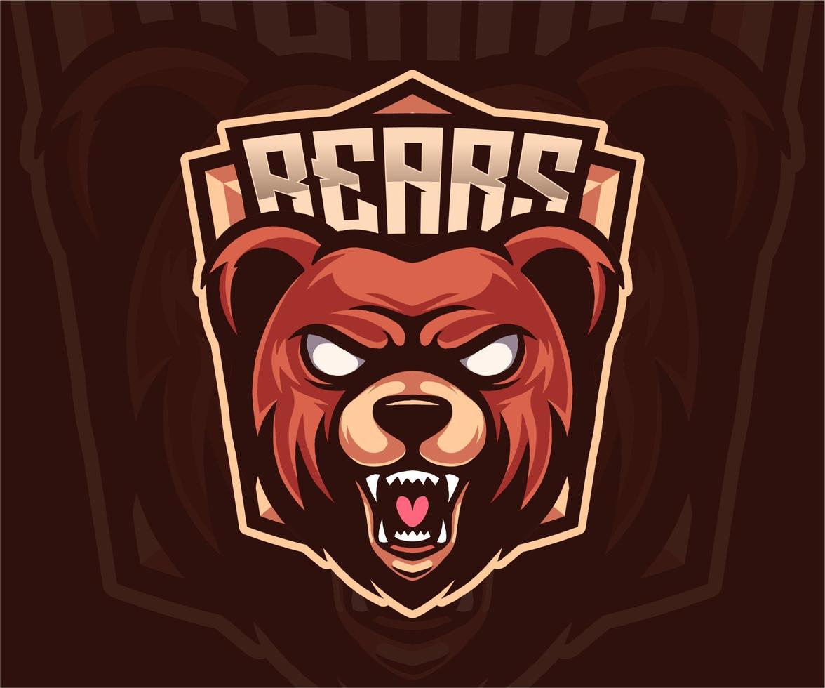grizzly beer mascotte logo ontwerp vector met een modern kleur concept en insigne embleem stijl voor sport- team. boos beer illustratie t-shirt afdrukken.